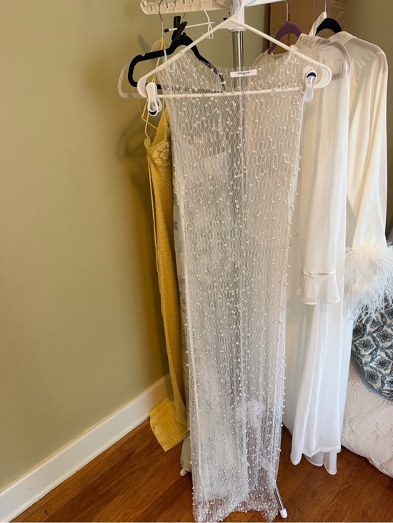 Peppermayo Other - Peppermayo Sheer Beaded White Swim Coverup